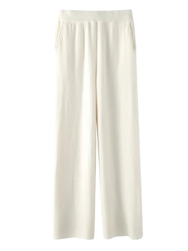 AstraSilk High-Waisted Cashmere Comfort Pants For All-Day Warmth And Softness