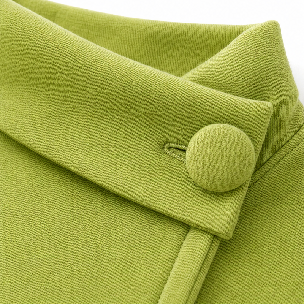 Asymmetric Cowl Neck Button Sweatshirt
