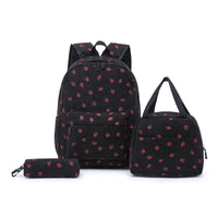 Backpack Set with Playful Strawberry Pattern