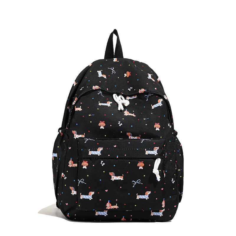 Backpack with Cheerful Dog Pattern