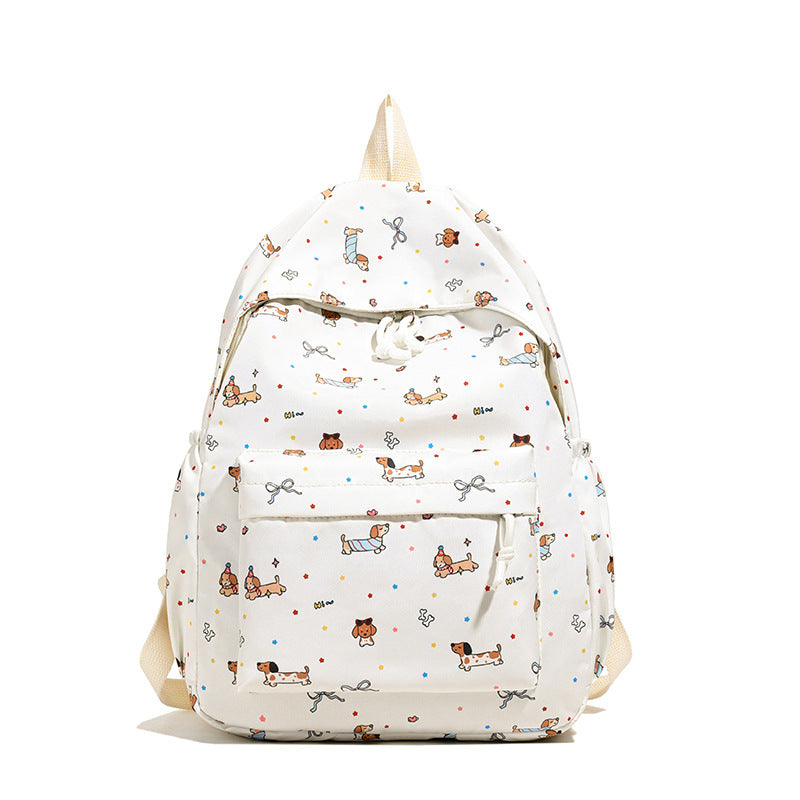 Backpack with Cheerful Dog Pattern