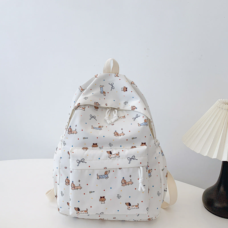 Backpack with Cheerful Dog Pattern