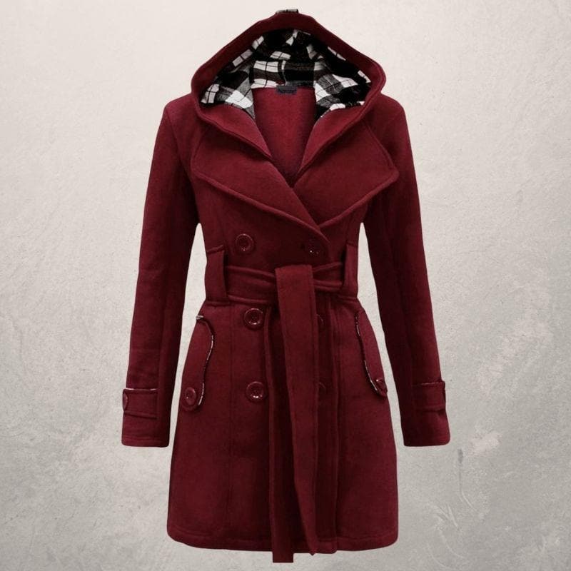 Belted Winter Coat with Hood