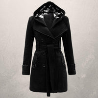 Hooded Belted Coat for Cozy Winter Style