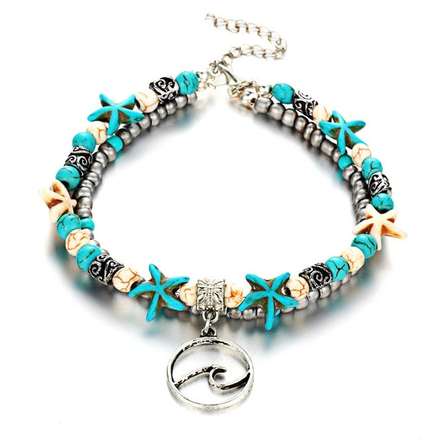 (BEST SELLER) Handmade Turtle & Ocean Anklet