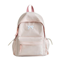 Bow-Embossed Casual School Backpack