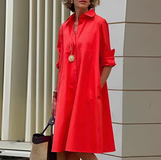 Image of Cassandra | Women's Long Sleeve A-Line Midi Dress