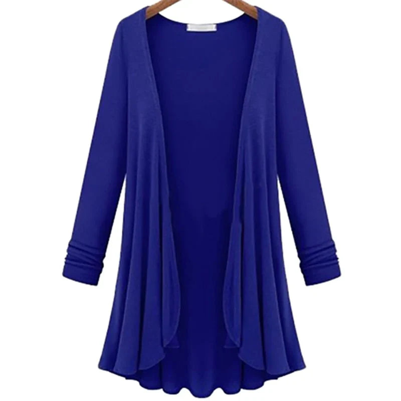 Casual Ruffled Long Sleeve Cardigan
