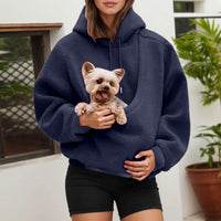 Cat Lovers Hoodie with Kangaroo Pet Carrier Pocket