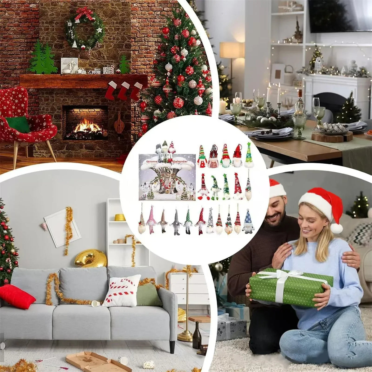 Christmas Gnome Advent Calendar - Festive Holiday Countdown with Charming Gnome Figurines