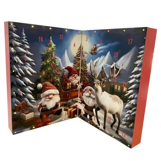 Christmas Gnome Advent Calendar - Festive Holiday Countdown with Charming Gnome Figurines