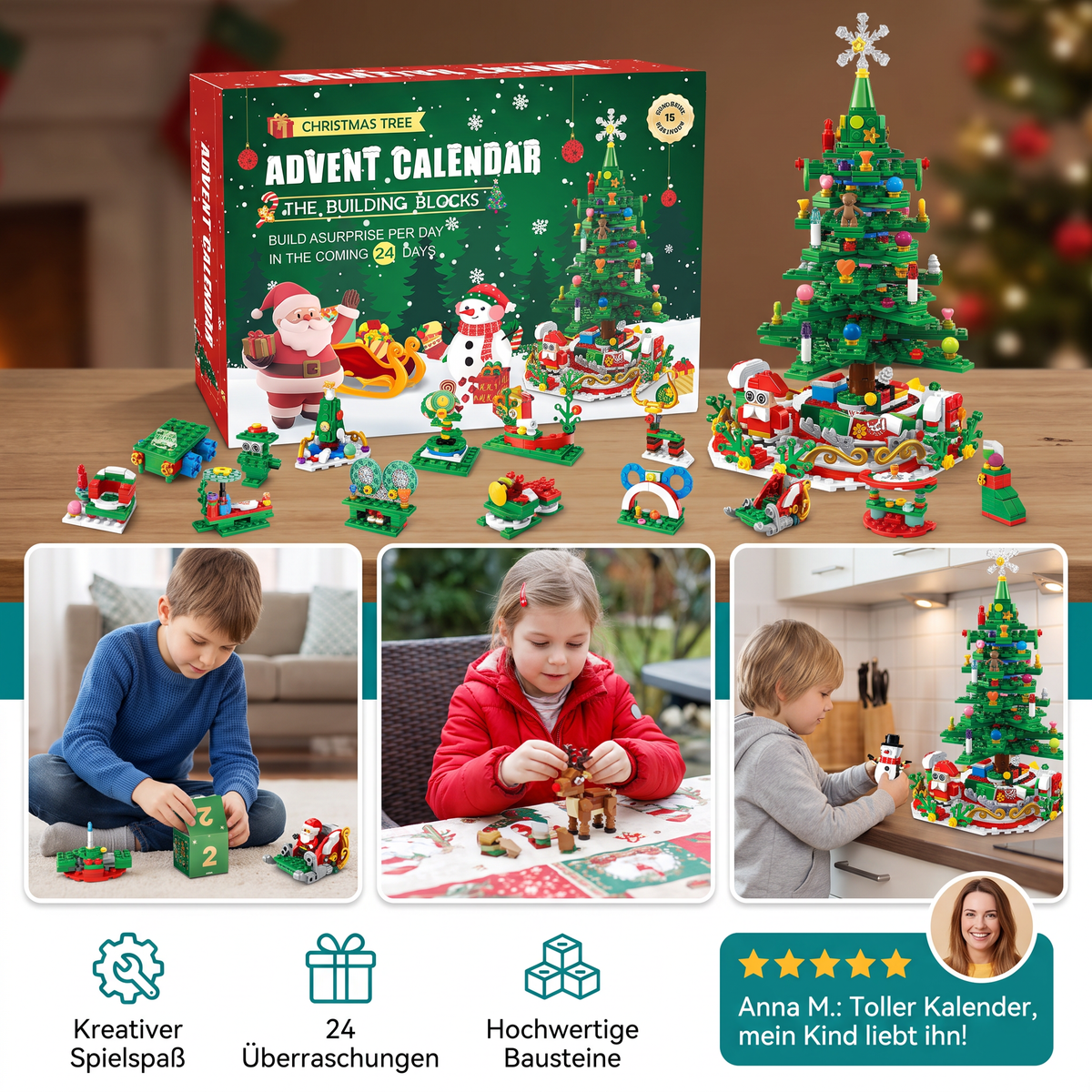 Christmas Tree Building Block Advent Calendar – 24 Days Filled with Building Joy