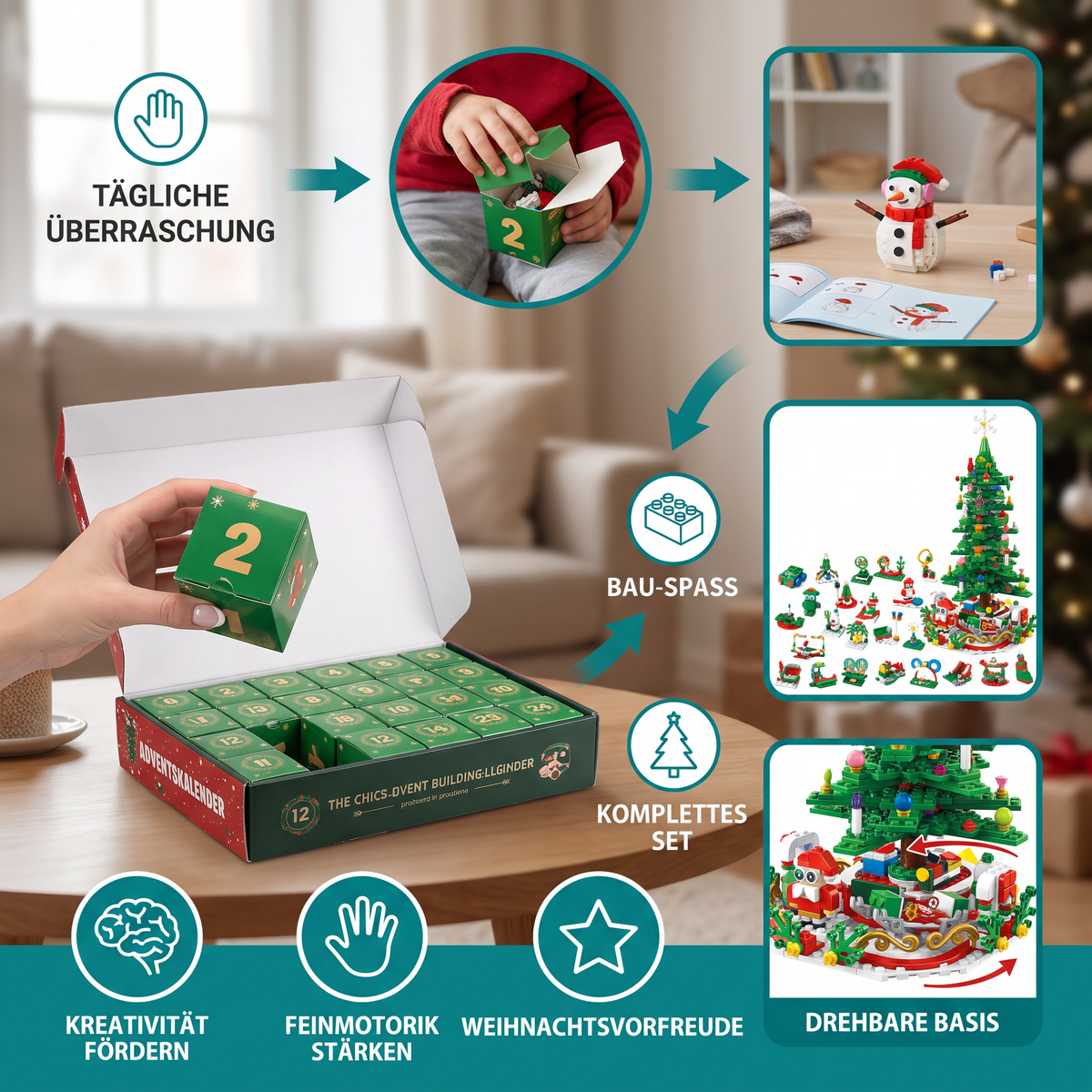 Christmas Tree Building Block Advent Calendar – 24 Days Filled with Building Joy