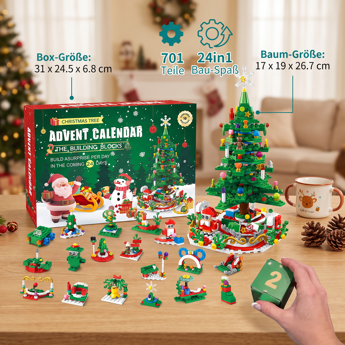 Christmas Tree Building Block Advent Calendar – 24 Days Filled with Building Joy