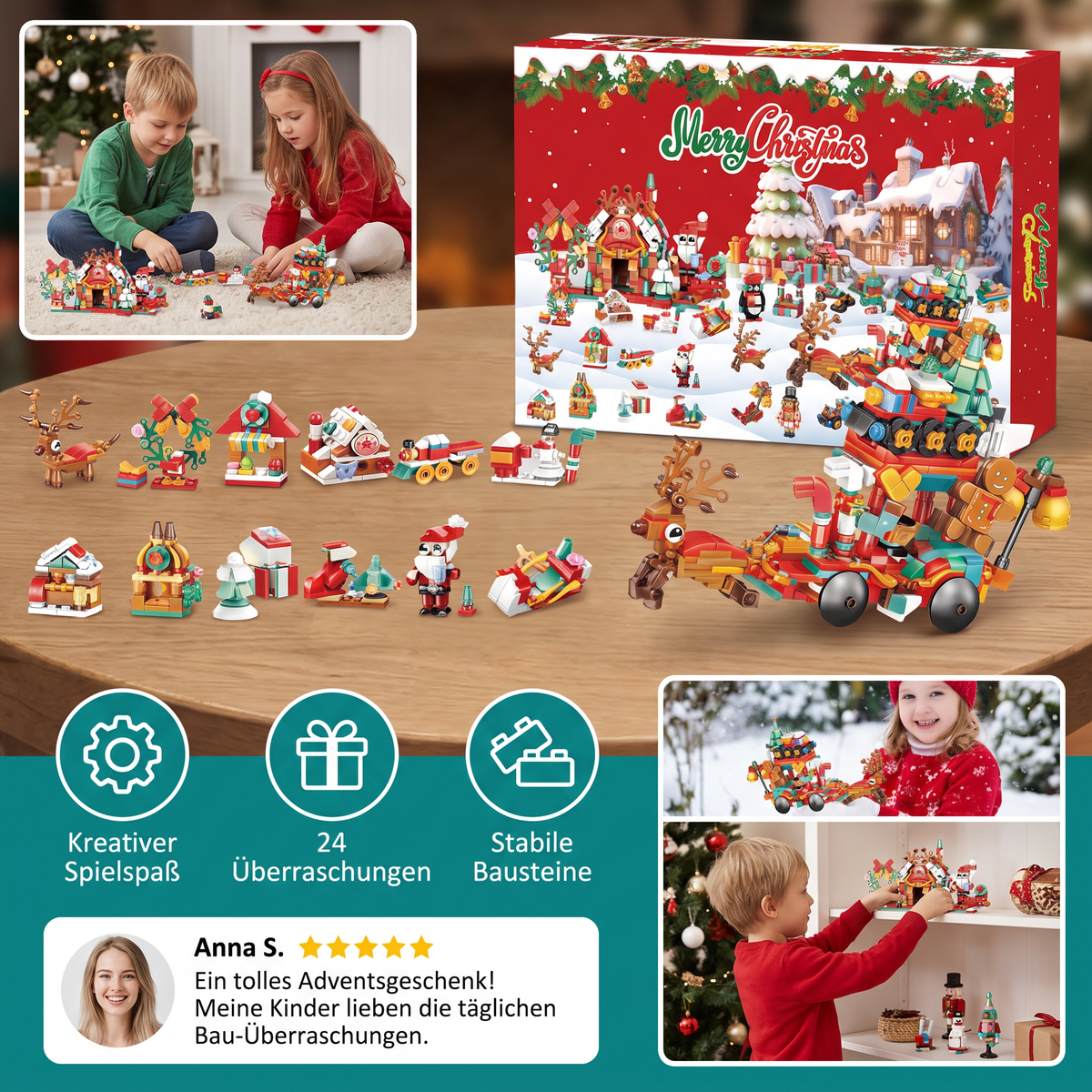 Christmas Village Building Block Advent Calendar – 24 Days Filled with Christmas Joy