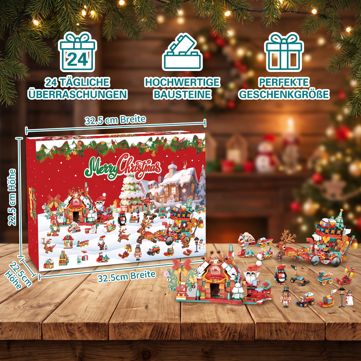 Christmas Village Building Block Advent Calendar – 24 Days Filled with Christmas Joy