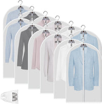 12-Pack Clear PEVA Dustproof Garment Storage Bags