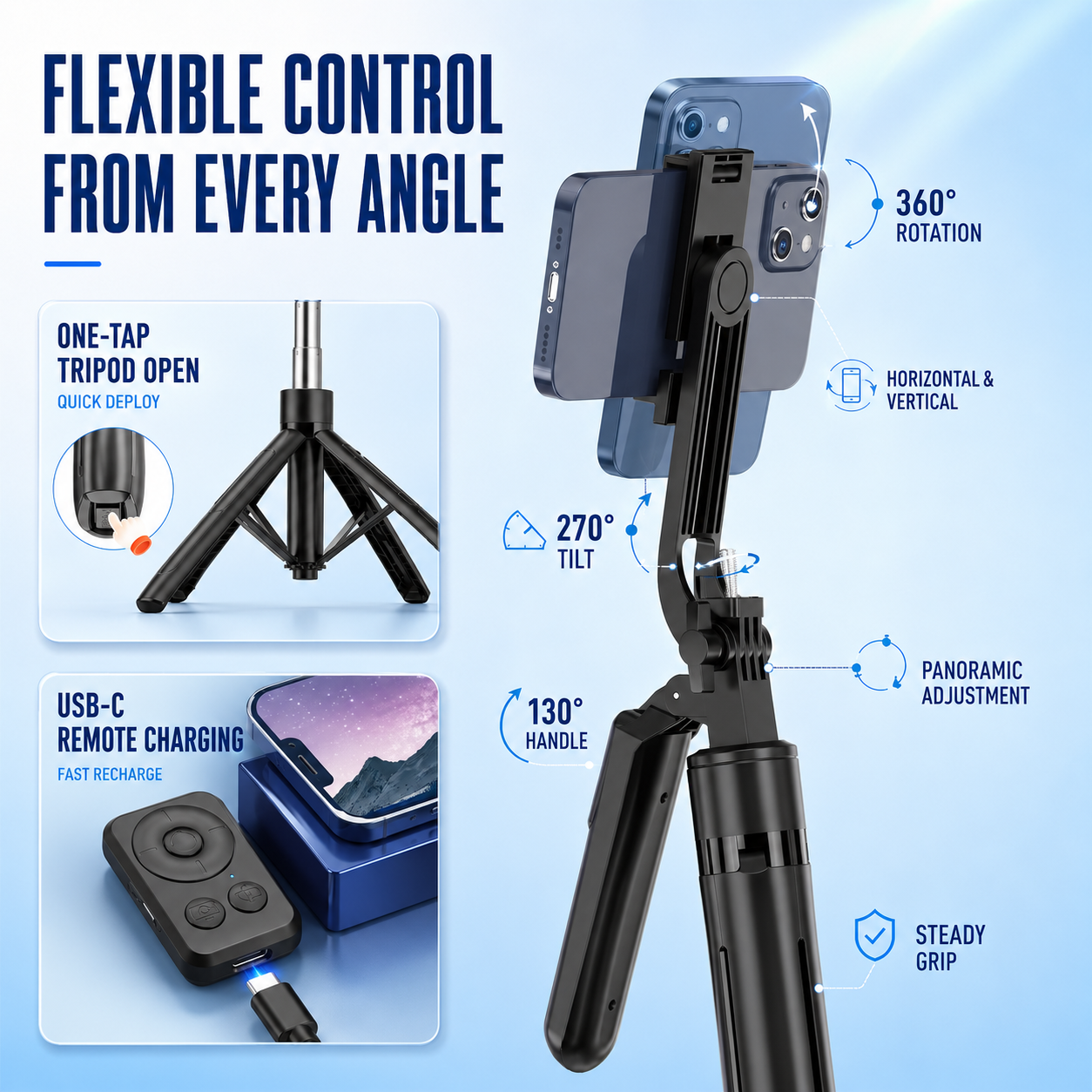 Collapsible Stainless Steel Tripod