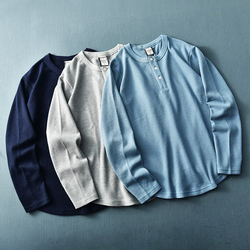 Image of Corey | Men's Long Sleeve Henley Shirt