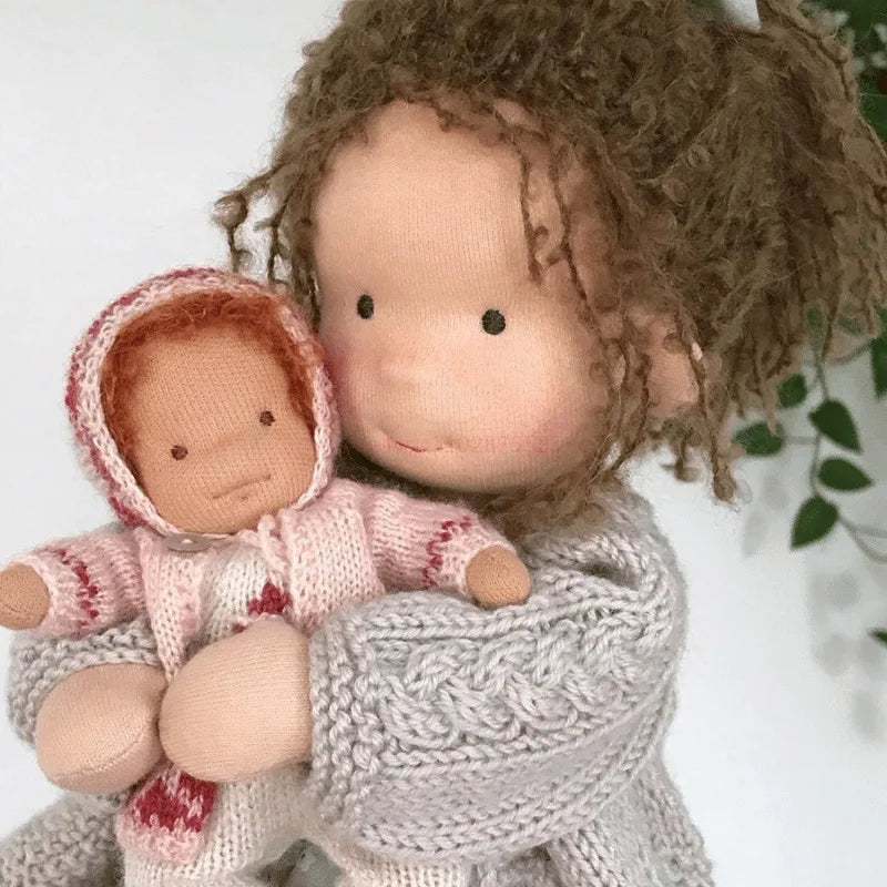 Cotton Cuddle Toy Mila in Waldorf Style with Fabric Box