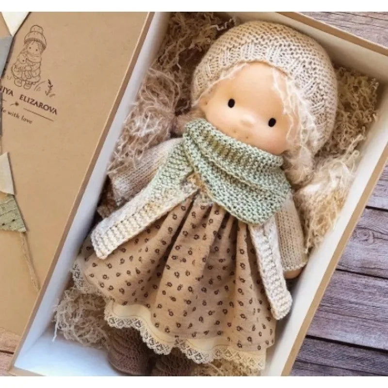 Cotton Cuddle Toy Mila in Waldorf Style with Fabric Box