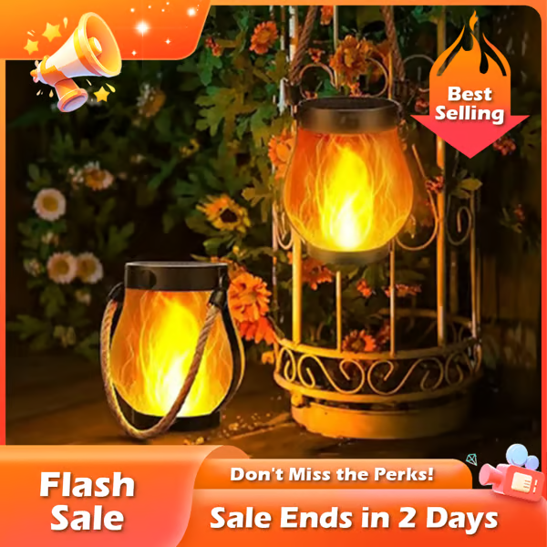 Dancing Flame Solar Lantern™ — Bring Warm, Flickering Magic Anywhere Outdoors