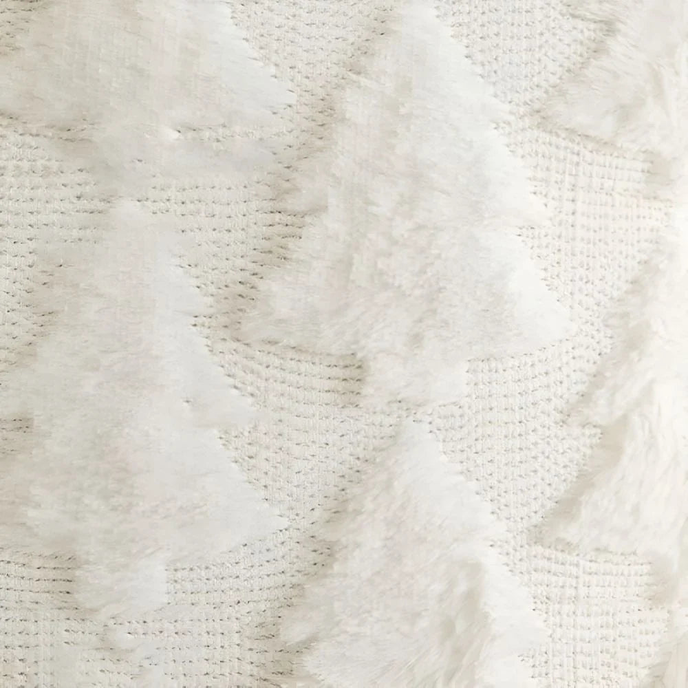 Decorative Plush Cushion Cover with Textured Christmas Tree Pattern