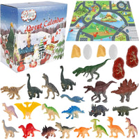 Dinosaur Advent Calendar with 28 Figures and Play Mat – Educational Toy for Kids Ages 4 to 8