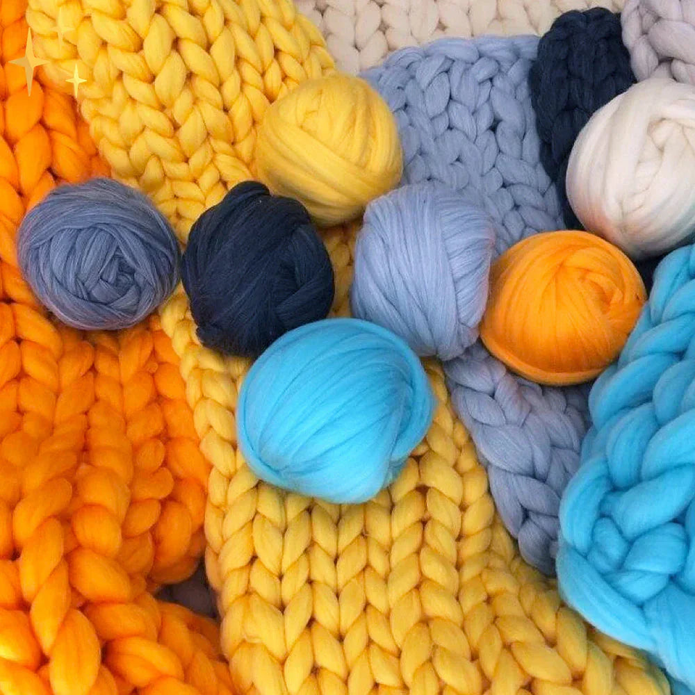 DIY Chunky XL 1000 Gram Wool Yarn for Soft Blankets - LuxeWool