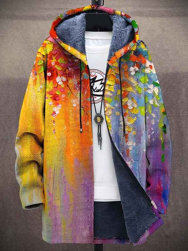 Elegant Art-Inspired Women's Cardigan - Luxurious Statement Knit Cardigan with Artistic Pattern & Soft Feel