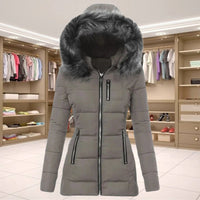 Warm Faux Fur Trimmed Winter Coat