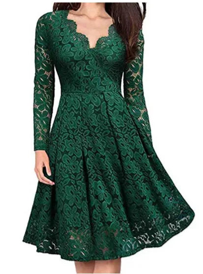 Elegant Off-Shoulder Lace Evening Gown - Image 2