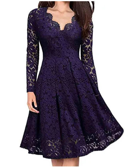 Elegant Off-Shoulder Lace Evening Gown - Image 4