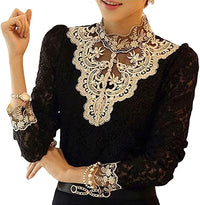 Lace Collar Blouse - Sophisticated Women's Top