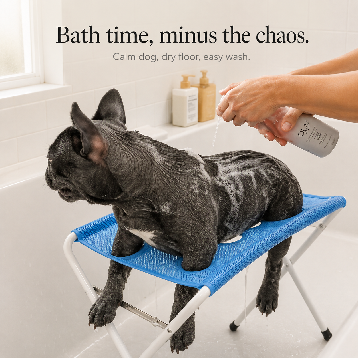 Elevated Non-Slip Pet Bathing Platform