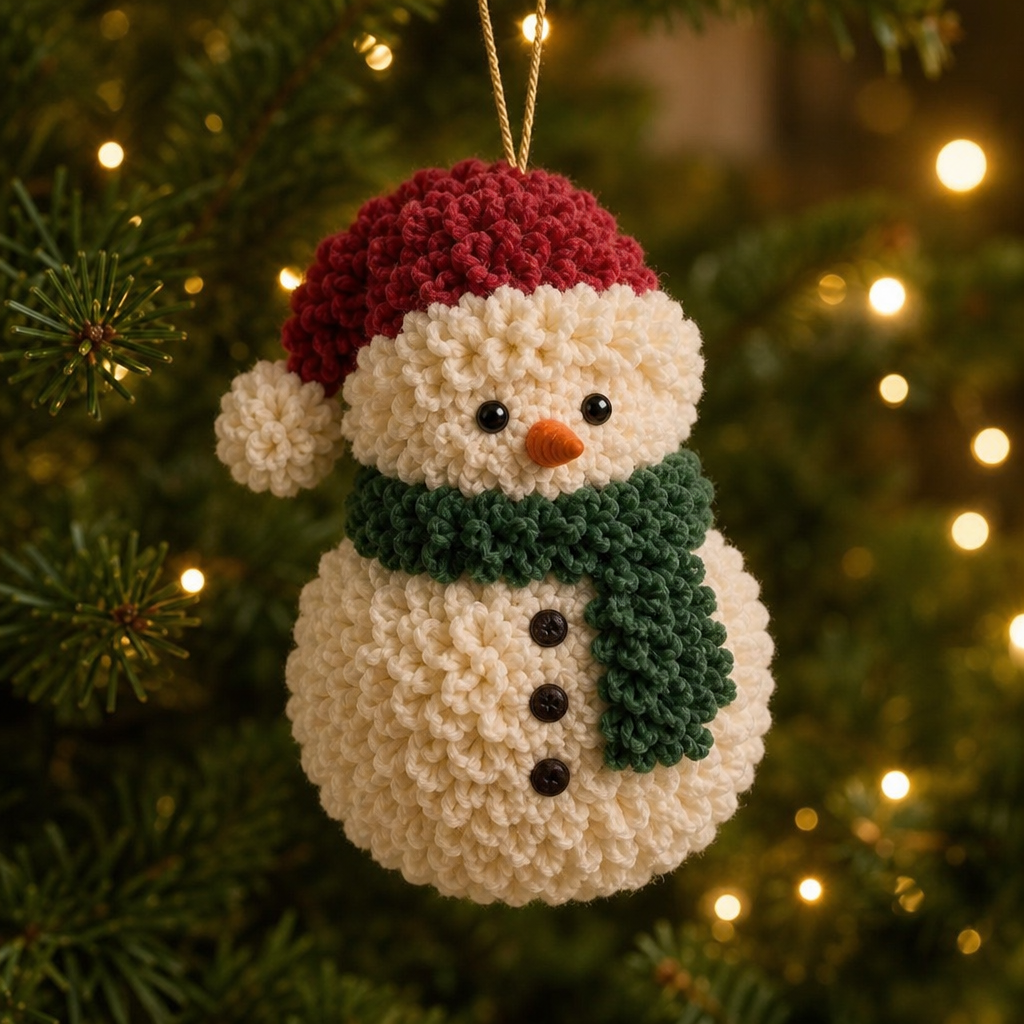 Fabric-Poke Snowman Christmas Ornament Kit