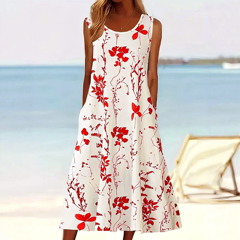 Image of Fern | Women's Sleeveless A-Line Midi Dress