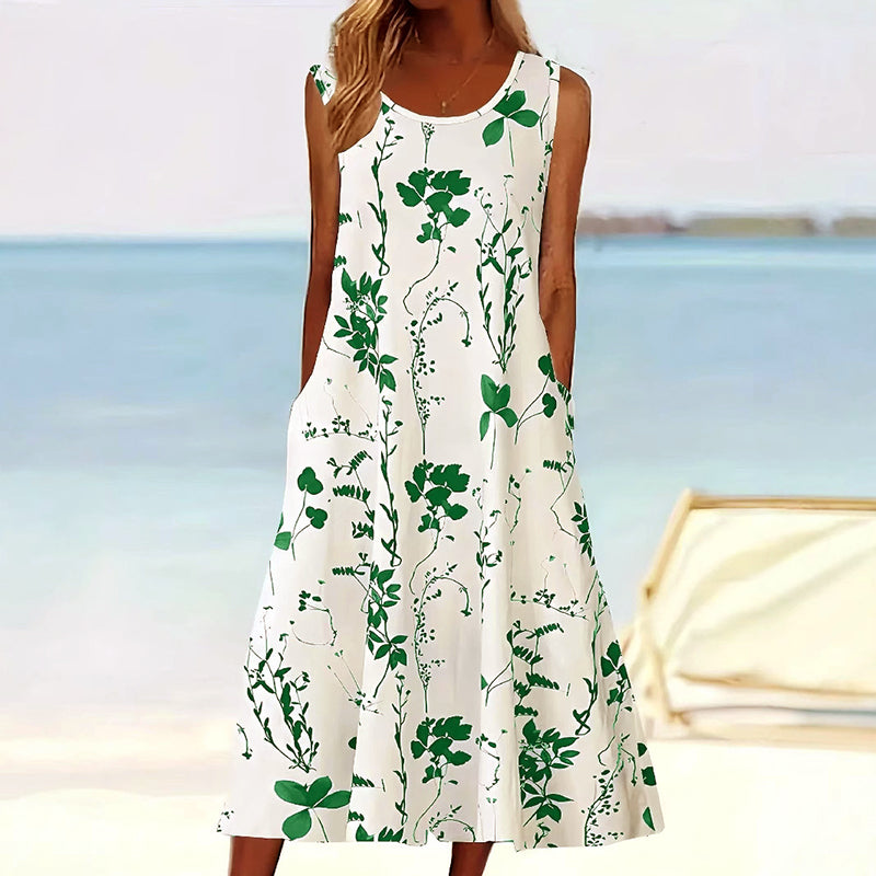 Image of Fern | Women's Sleeveless A-Line Midi Dress