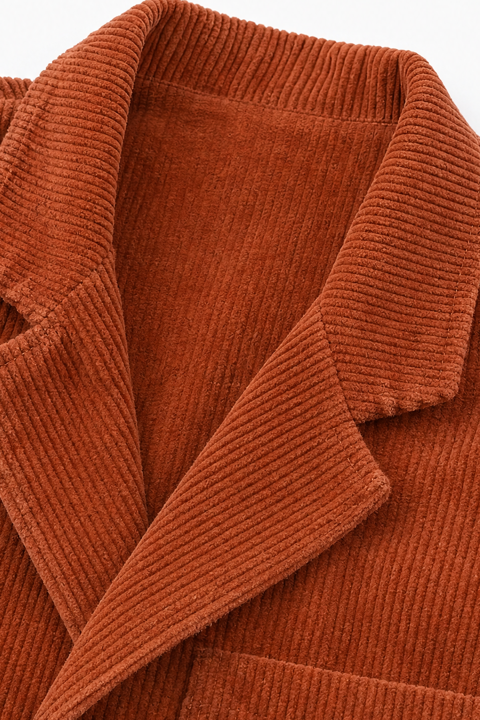 Fine Corduroy-Look Structured-Shoulder Jacket