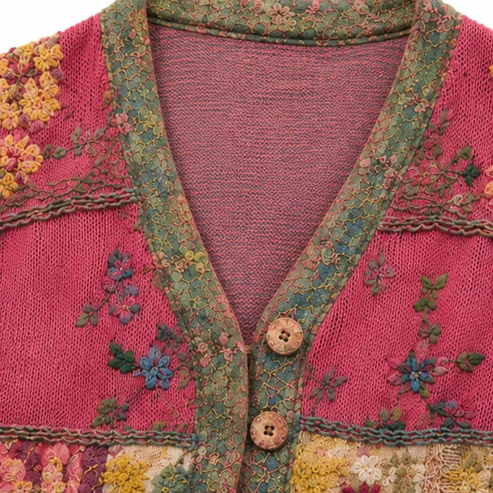 Floral Patchwork Boho Cardigan
