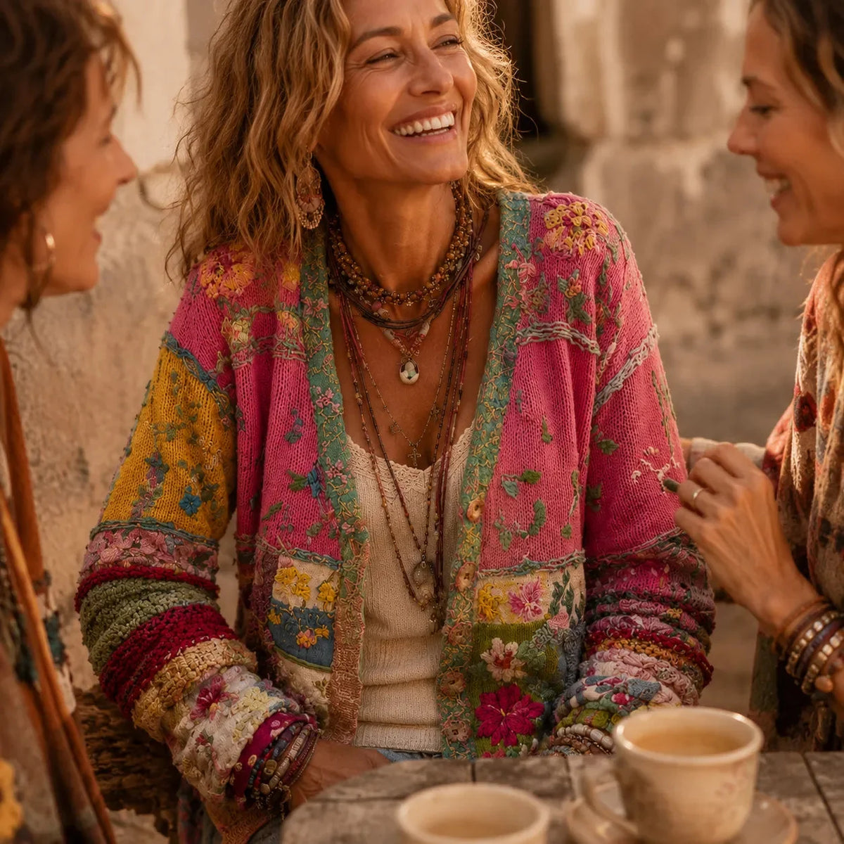 Floral Patchwork Boho Cardigan