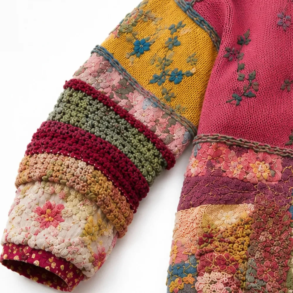Floral Patchwork Boho Cardigan