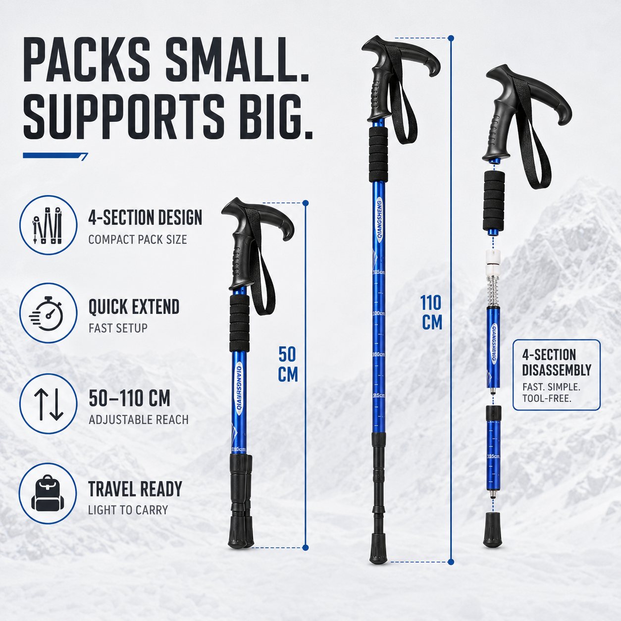 Foldable Telescopic Trekking Pole