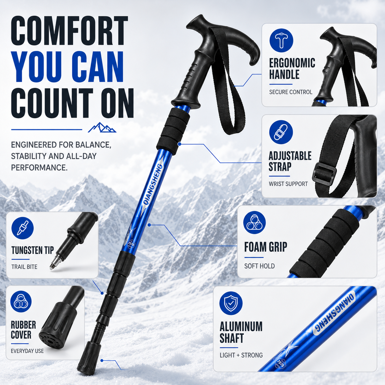 Foldable Telescopic Trekking Pole