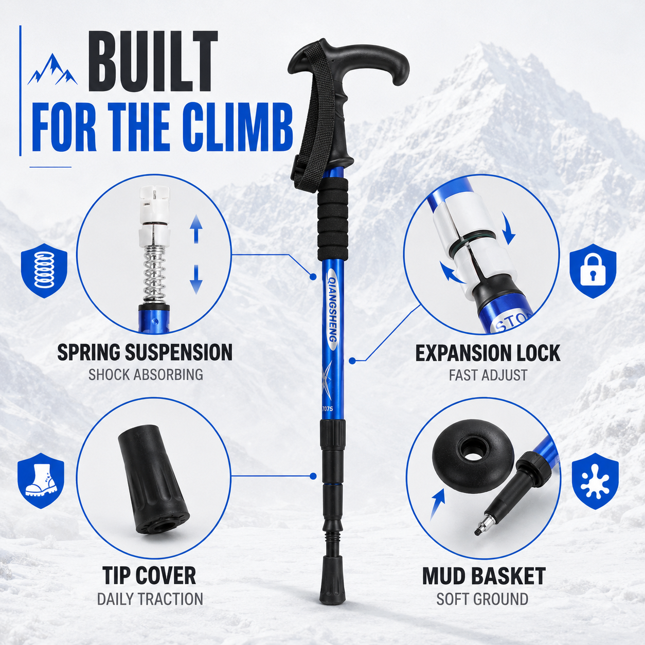 Foldable Telescopic Trekking Pole
