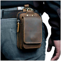 Men's Genuine Leather Belt Pouch Bag