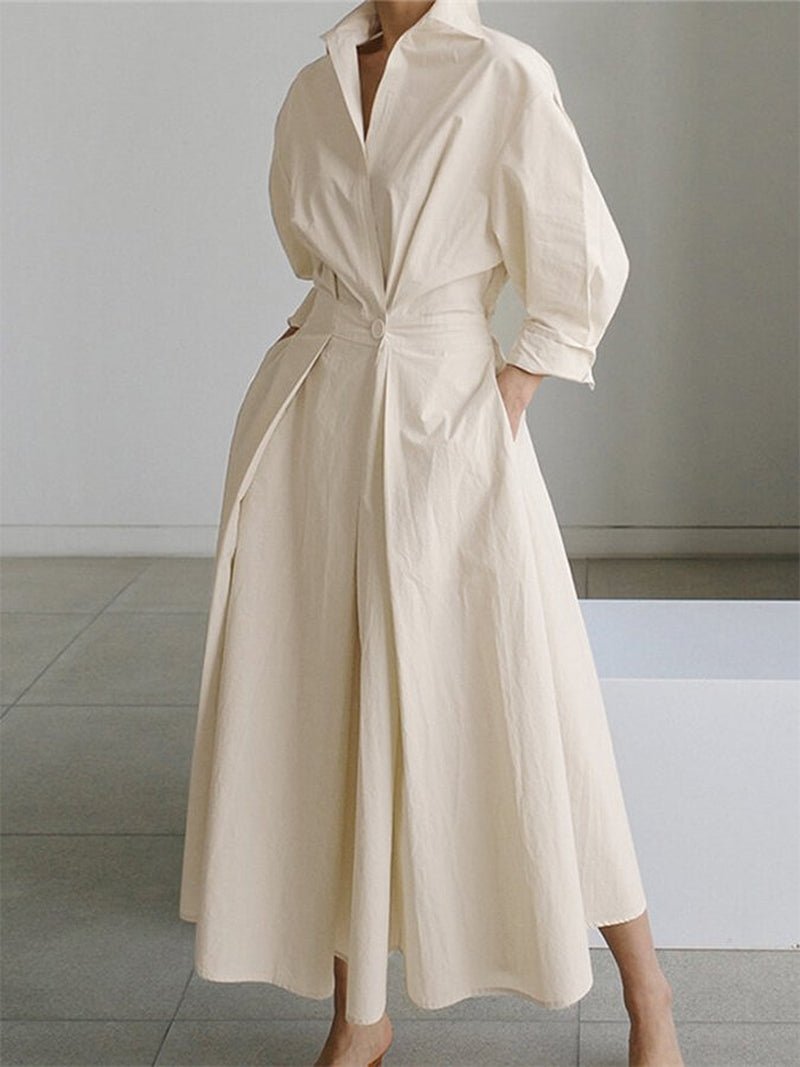 Image of Hailey | Women's Long Sleeve A-Line Midi Dress