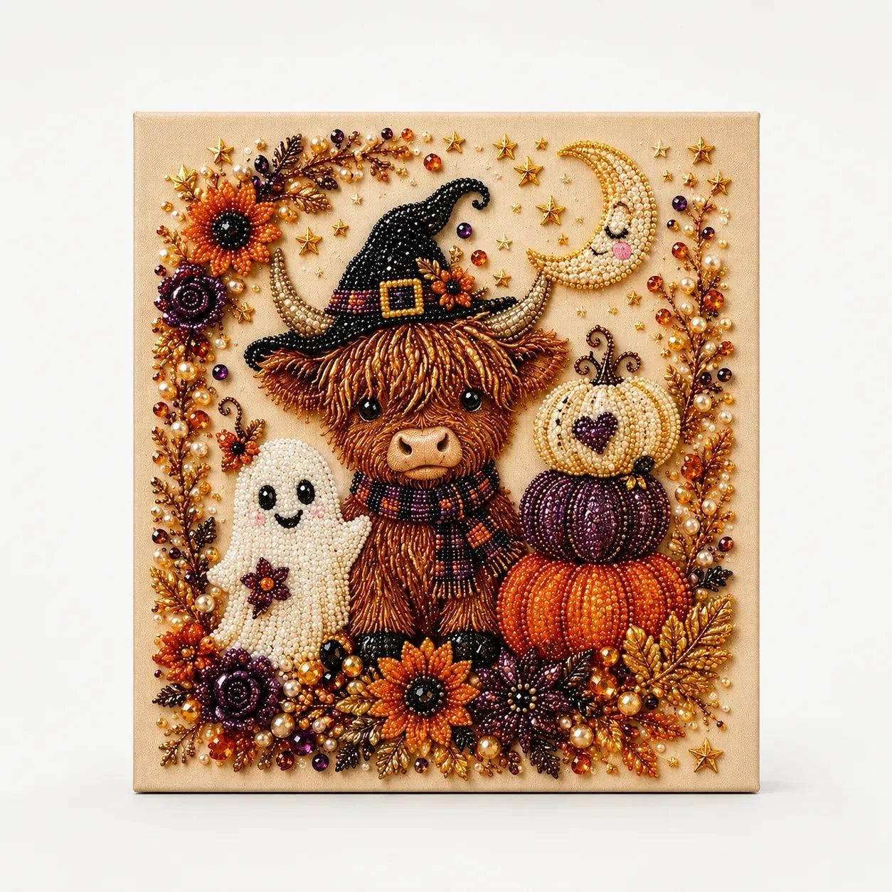 Halloween Faux Pearl Bead Craft Kit - Cozy DIY Wall Art