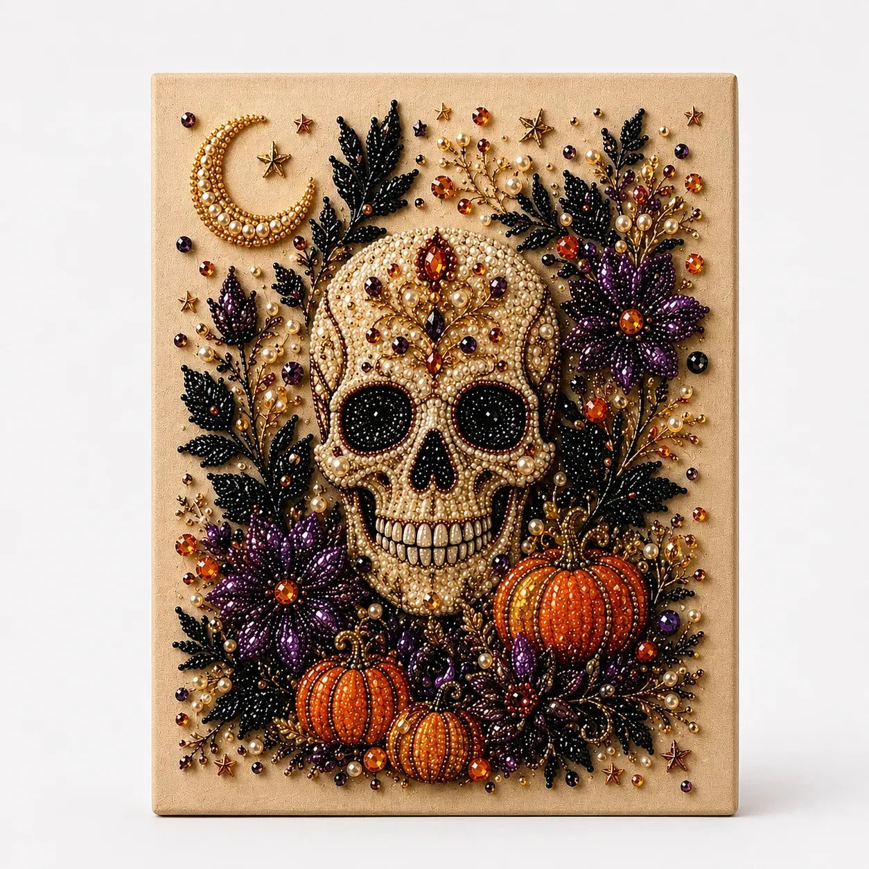 Halloween Faux Pearl Bead Craft Kit - Cozy DIY Wall Art