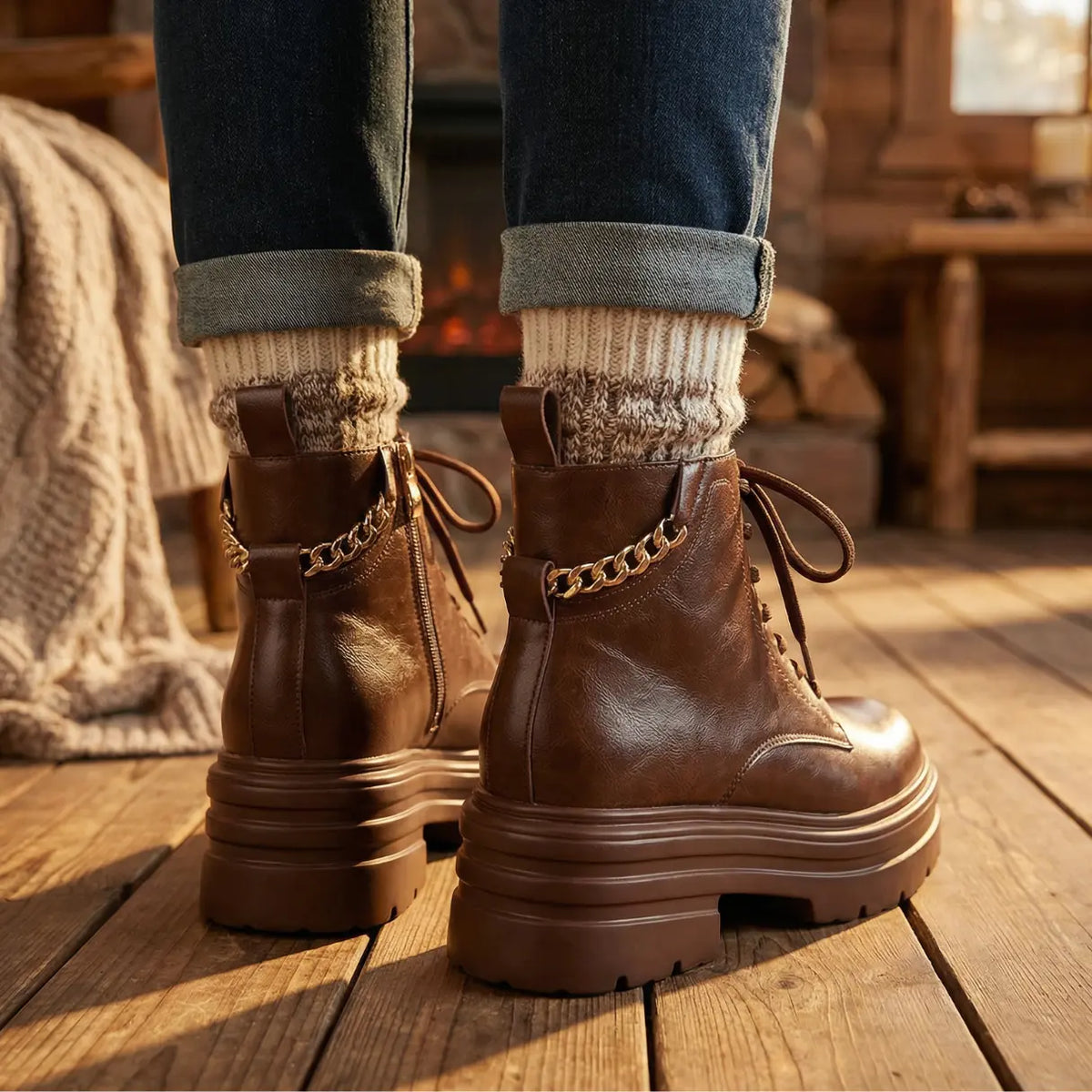 Height-Boost Combat Boots with 11 cm Hidden Elevation System